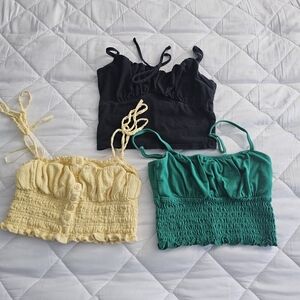 Chic Women's Camisole Set - Black, Yellow, Green